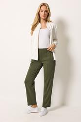 M&Co Khaki Green Ponte Seam Detail Trousers | M&Co 1