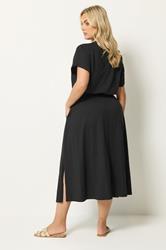 YOURS Plus Size Black Elasticated Waist Maxi Dress | Yours Clothing 2