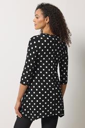 M&Co Black Polka Dot Hanky Hem Top | M&Co 2