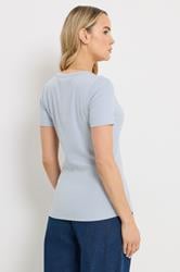 LTS Tall Women's Pale Blue Button T-Shirt | Long Tall Sally 2