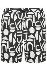 BadRhino Big & Tall Black & White Abstract Swim Shorts | BadRhino 6