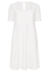 YOURS LONDON Robe patineuse blanche à empiècement