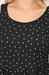 YOURS Plus Size Black Polka Dot Smock Textured Playsuit | Yours Clothing 4