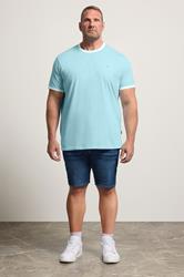 BadRhino Big & Tall Light Blue Ringer T-Shirt | BadRhino 1