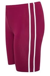 YOURS ACTIVE Curve Red Side Contrast Stripe Shorts