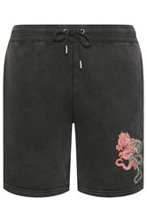 BadRhino Big & Tall Black Japanese Printed Jogger Shorts | BadRhino 6