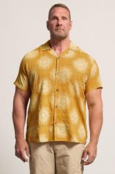 JACK & JONES Big & Tall Amber Brown Sun Print Resort Shirt | BadRhino 3