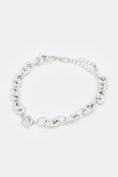 Textured Circle Link Bracelet | Yours Clothing 3
