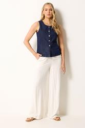 LTS Tall Women's Indigo Blue Denim Waistcoat | Long Tall Sally 1