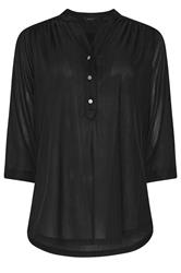 M&Co Black Textured Lightweight Blouse