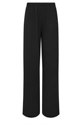 LTS Tall Black Textured Elasticated Wide Leg Trousers