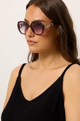 Brown Chain Oversized Sunglasses | Yours Clothing 1