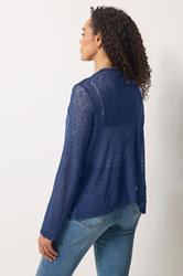 M&Co Navy Blue Textured Lightweight Cardigan | M&Co 2