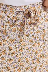 PixieGirl Petite Women's Cream Ditsy Floral Belted Midi Skirt | PixieGirl 5