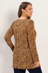 YOURS Plus Size Orange Floral Tunic Top | Yours Clothing 2