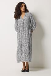 M&Co White Ditsy Floral Tiered Maxi Dress | M&Co 1