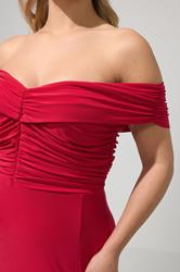 YOURS LONDON Plus Size Red Bardot Maxi Dress | Yours Clothing 4
