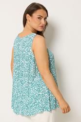 YOURS Plus Size Green Paisley Vest Top | Yours Clothing 2