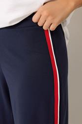 M&Co Petite Navy Blue Side Stripe Trousers | M&Co 4