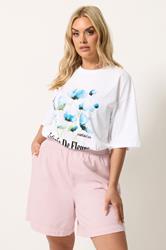 YOURS Plus Size Pink Denim Shorts | Yours Clothing 3
