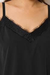 YOURS Plus Size Black Lace Insert Cami Vest Top | Yours Clothing 4