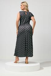 YOURS LONDON Plus Size Chocolate Brown Polka Dot Buckle Detail Dress | Yours Clothing 4