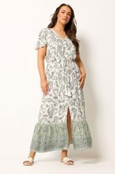 YOURS Plus Size Green Paisley Border Detail Dress | Yours Clothing 3