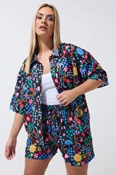 LIMITED COLLECTION Plus Size Black Mixed Print Shirt | Yours Clothing 3
