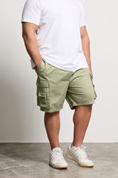 BadRhino Big & Tall Light Green Acid Washed Cargo Shorts | BadRhino 1