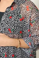 YOURS Plus Size Black Leopard Cherry Cover Up | Yours Clothing 4