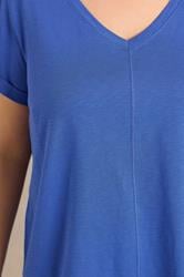 EVANS Plus Size Cobalt Blue Cotton T-Shirt | Evans 4