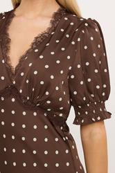 STAR Chocolate Brown Polka Dot Maxi Dress | StarByJM 4