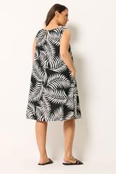 YOURS Curve Plus Size Leaf Swing Pocket Dress | Yours Clothing 2