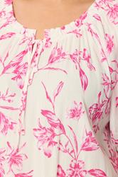YOURS Plus Size Pink Floral Bardot Top | Yours Clothing 4