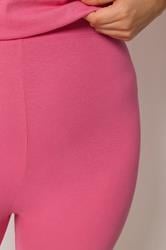 YOURS Plus Size Pink Elasticated Waist Cropped Leggings | Yours Clothing 5