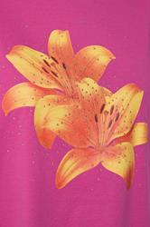 YOURS Plus Size Pink Flower Graphic T-Shirt | Yours Clothing 4