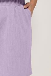 YOURS Plus Size Purple Elasticated Waistband Textured Shorts | Yours Clothing 4