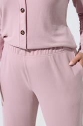 LIMITED COLLECTION Plus Size Pink Crinkle Wide Leg Trousers | Yours Clothing 4