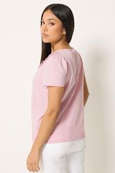 M&Co Petite Pink Short Sleeve Frill Cotton Blouse | M&Co 2