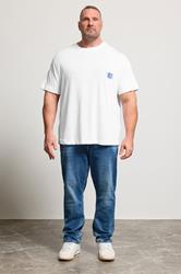 JACK & JONES Big & Tall White Printed Graphic T-Shirt | BadRhino 1