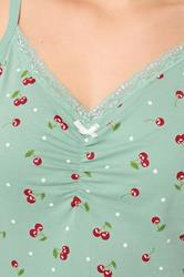 YOURS Plus Size Green Cherry & Polka Dot Chemise Nightdress | Yours Clothing 5