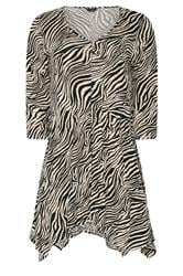 M&Co Black Zebra Print Hanky Hem Top