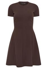 PixieGirl Petite Women's Chocolate Brown Textured Mini Dress | PixieGirl 5