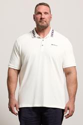 Ben Sherman Big & Tall White Pique Polo Shirt | BadRhino 3