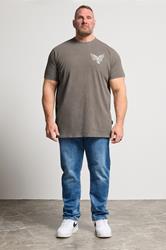 BadRhino Big & Tall Brown Extra Long Acid Wash Falcon Graphic T-Shirt | BadRhino 1