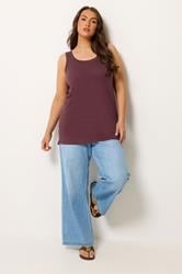 YOURS Plus Size Purple Basic Core Vest Top | Yours Clothing 1
