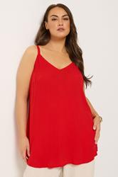 YOURS Plus Size Red Crinkle Swing Cami Top | Yours Clothing 3