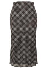 LIMITED COLLECTION Plus Size Brown Checked Mesh Skirt | Yours Clothing 7