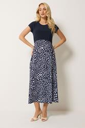 M&Co Navy Blue Spot Print 2 In 1 Midi Dress | M&Co 3