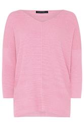 EVANS Curve Pink Batwing Sleeve Jumper